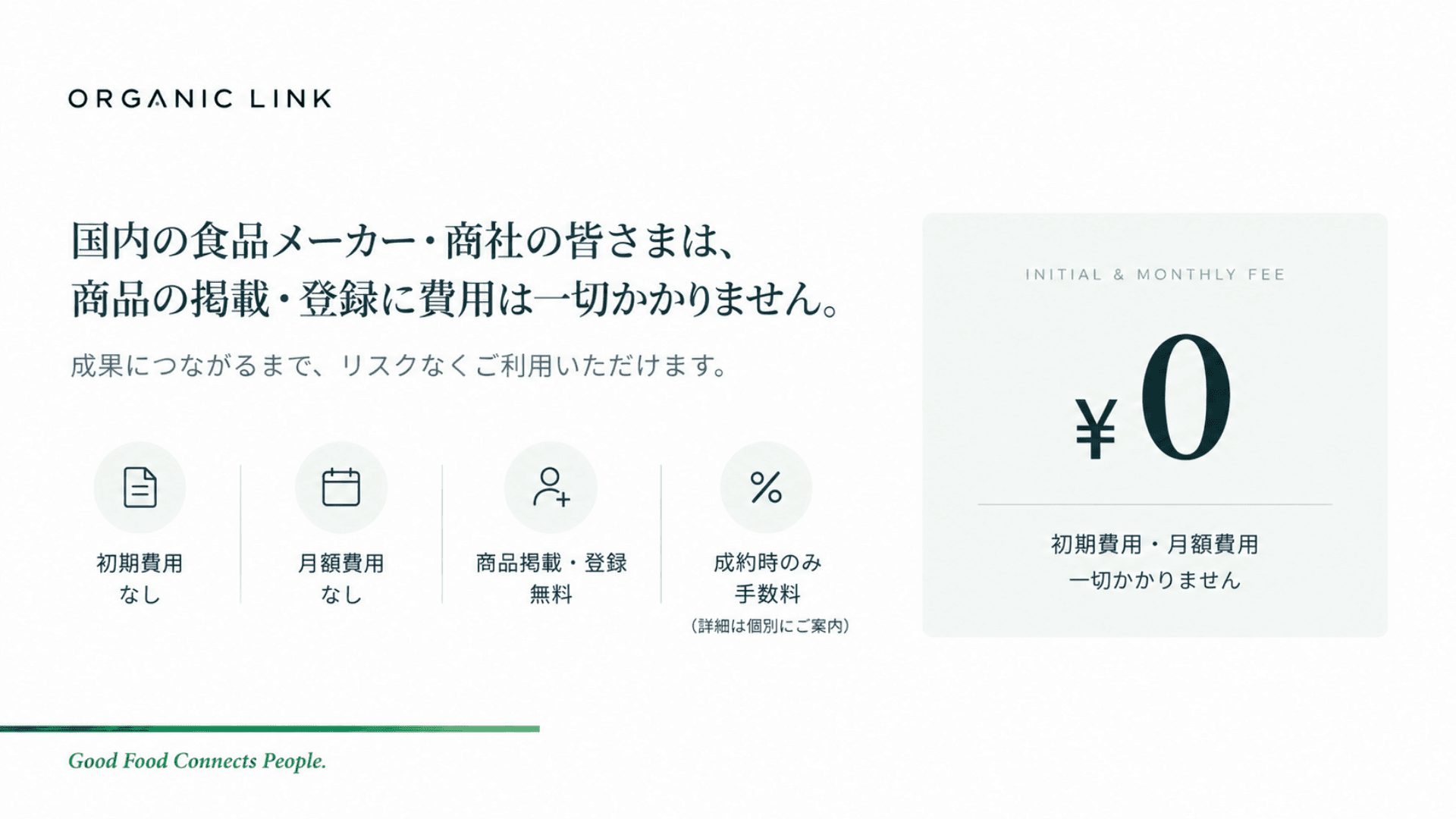 商品掲載・登録費用は一切かかりません。