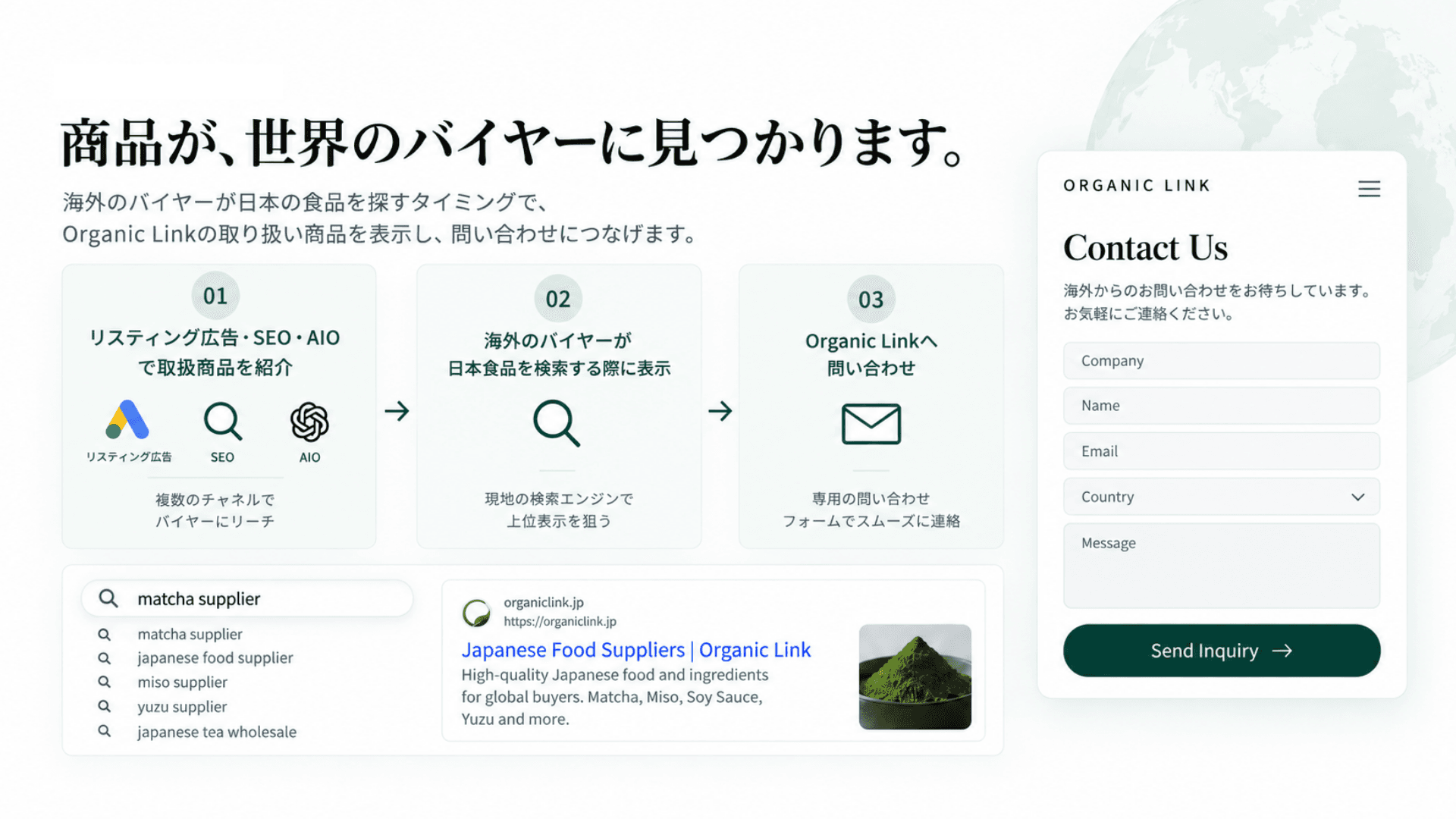 商品が世界のバイヤーに見つかります。