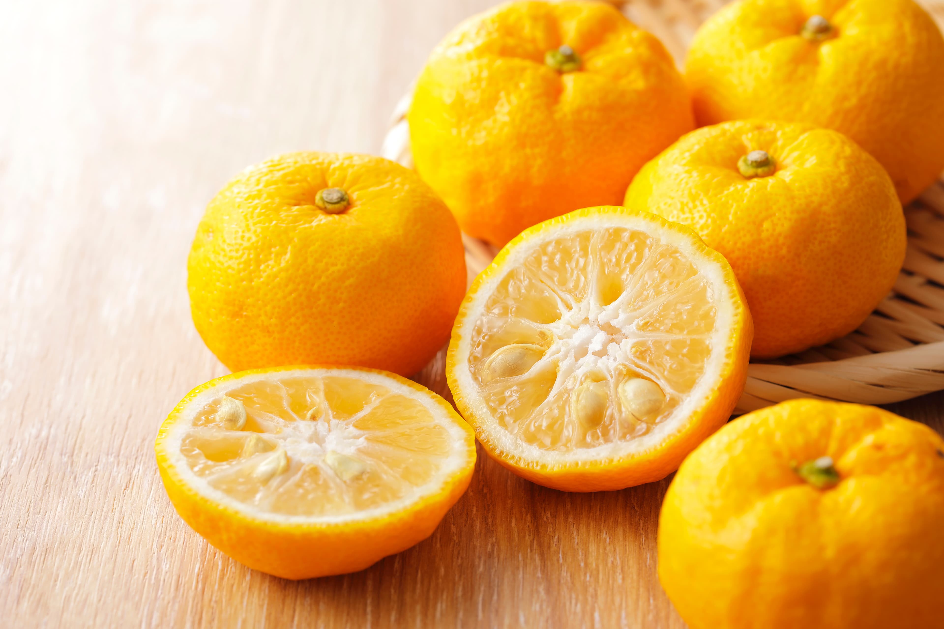 Fresh Japanese yuzu citrus